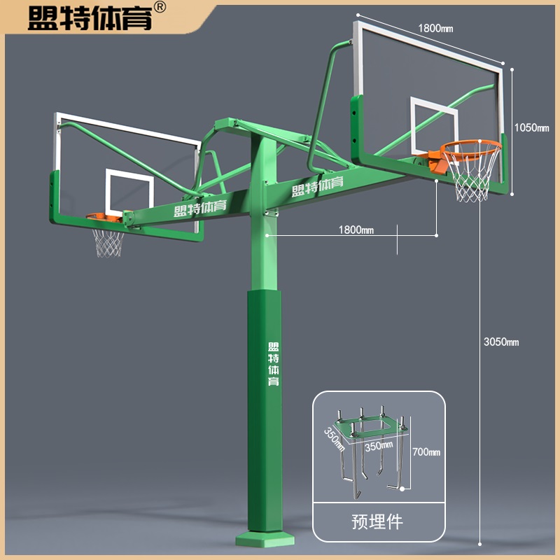 固定式地埋方管篮球架-米兰milan官网